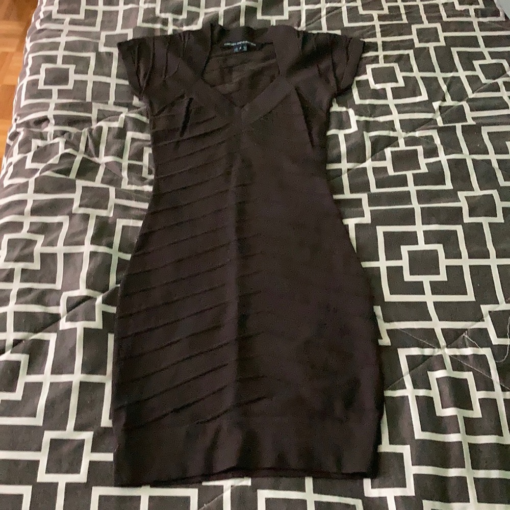 French Connection Dark Brown/Black Bodycon Dress